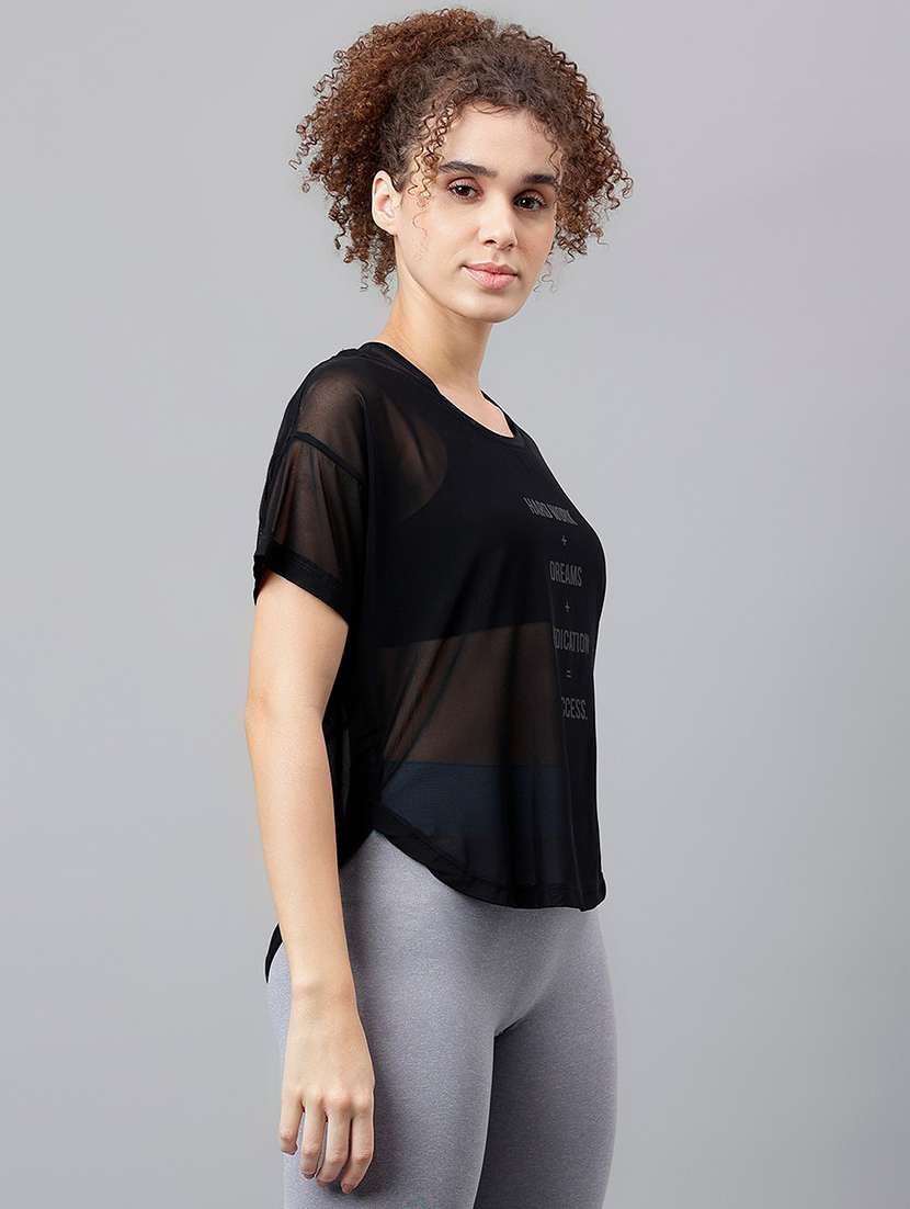 women typography printed relaxed fit dri-fit t-shirt - 21762963 -  Standard Image - 2