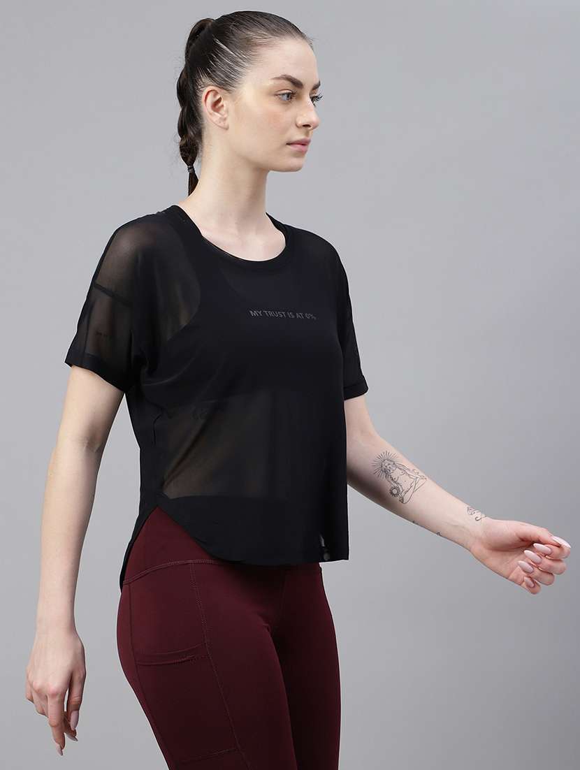 women printed round neck dri fit t-shirt - 21762968 -  Standard Image - 2