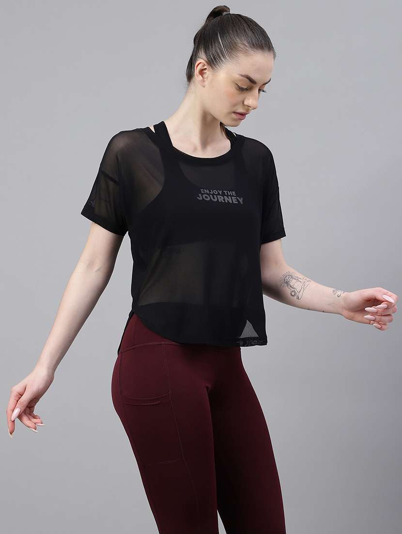 women typography printed relaxed fit dri-fit t-shirt - 21762970 -  Standard Image - 2