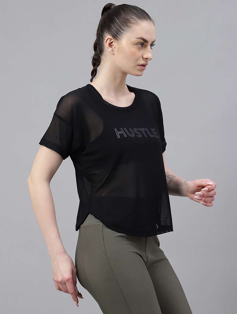 women printed round neck dri fit t-shirt - 21762972 -  Standard Image - 2