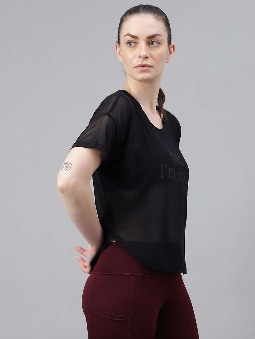 women printed round neck dri fit t-shirt - 21762975 -  Standard Image - 2