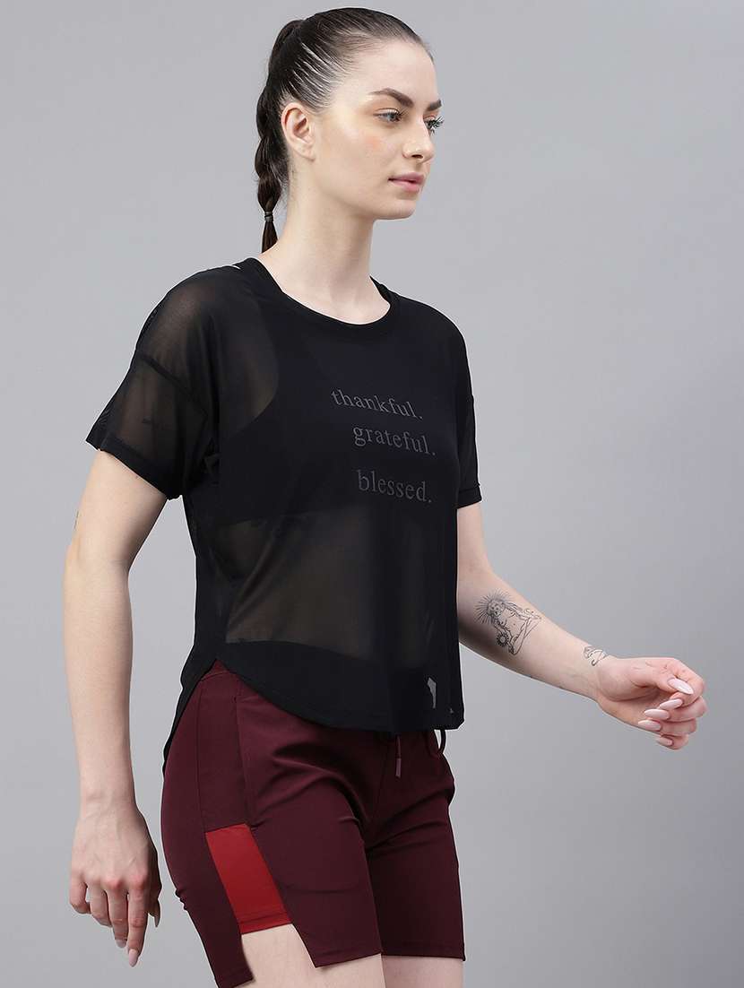 women printed round neck dri fit t-shirt - 21762978 -  Standard Image - 2