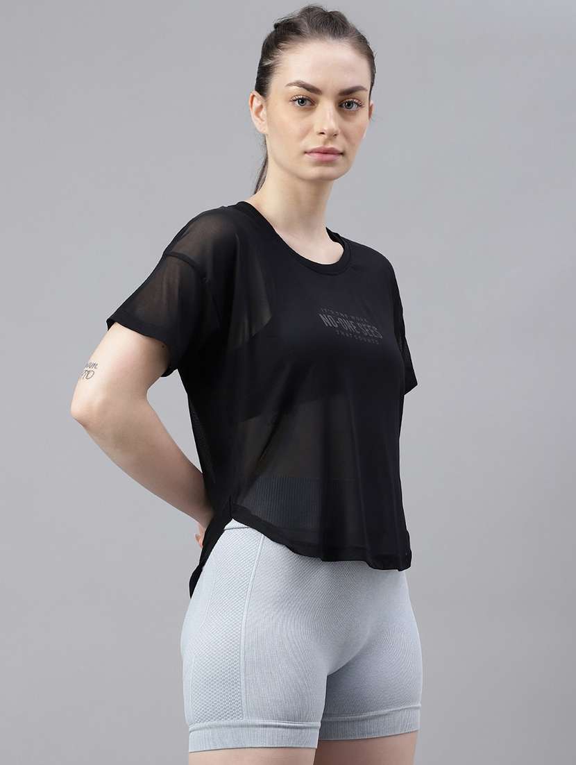 women printed round neck dri fit t-shirt - 21762981 -  Standard Image - 2