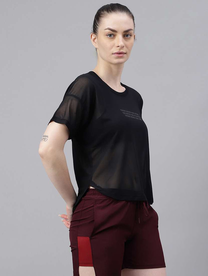 women printed round neck dri fit t-shirt - 21762982 -  Standard Image - 2