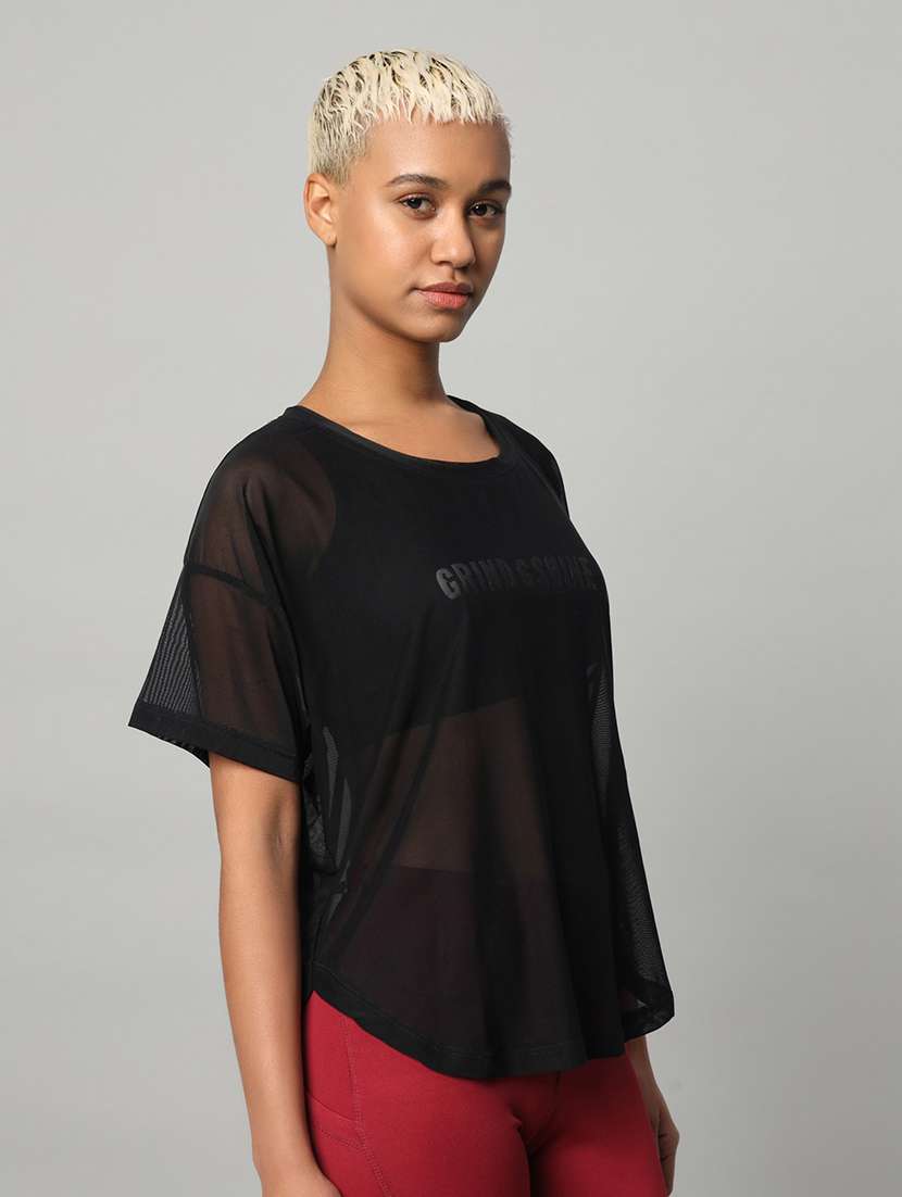 women printed round neck dri fit t-shirt - 21762984 -  Standard Image - 2