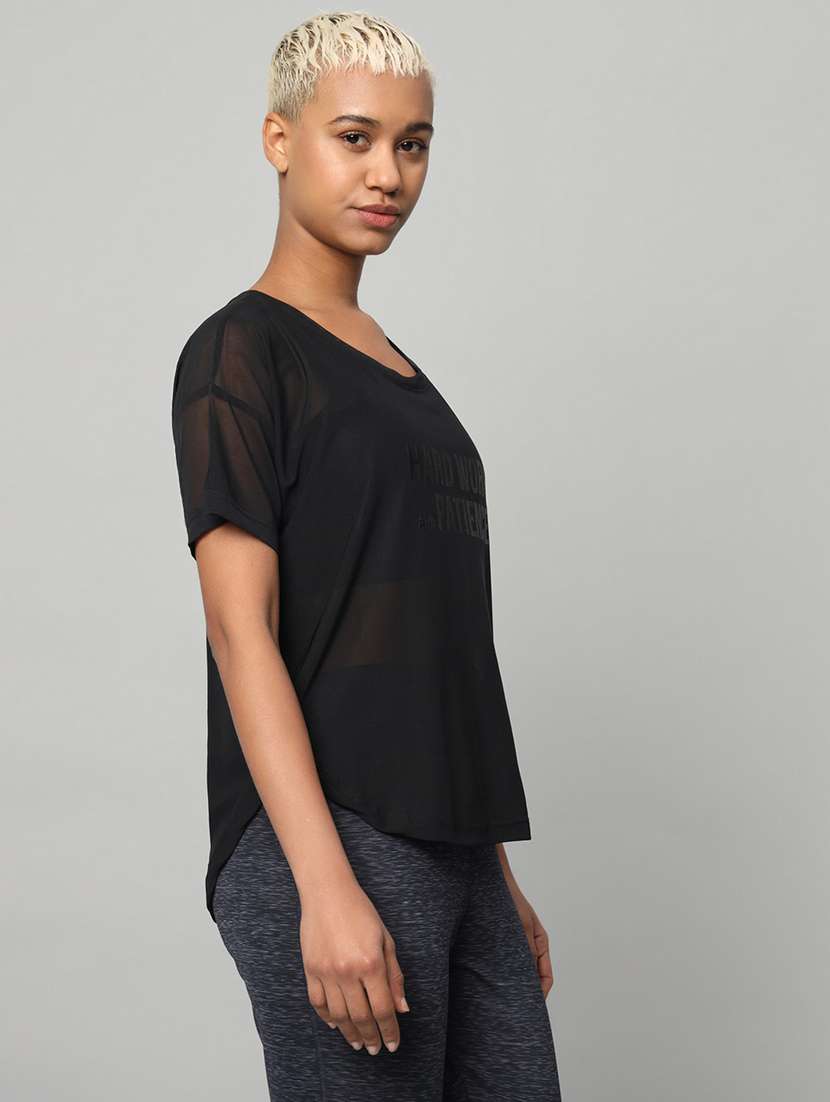 women printed round neck dri fit t-shirt - 21762985 -  Standard Image - 2