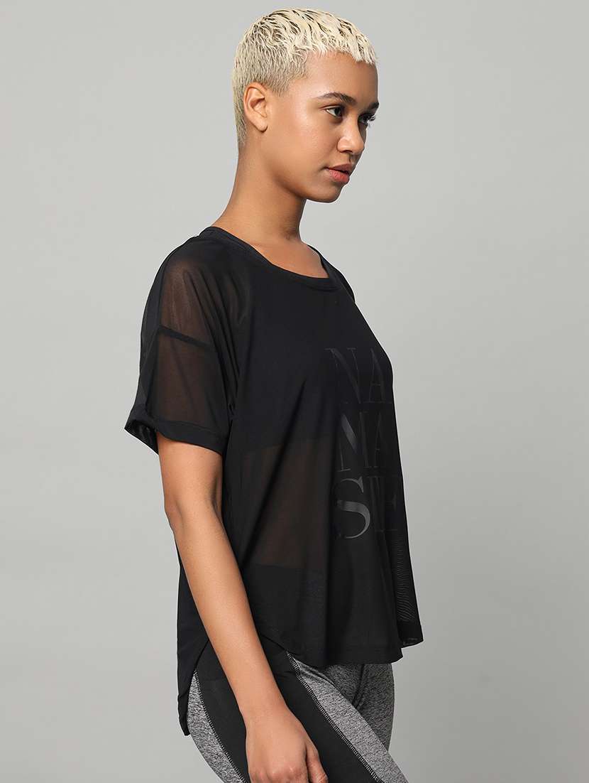 women typography printed relaxed fit dri-fit t-shirt - 21762987 -  Standard Image - 2