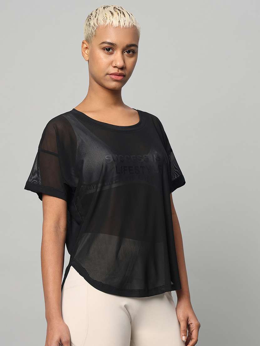 women typography printed relaxed fit dri-fit t-shirt - 21762991 -  Standard Image - 2