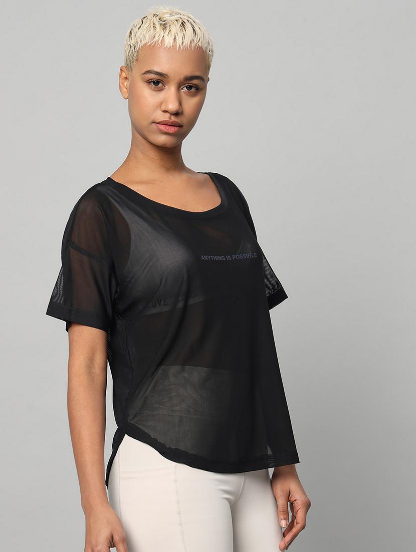 women typography printed relaxed fit dri-fit t-shirt - 21762995 - Standard Image - 2