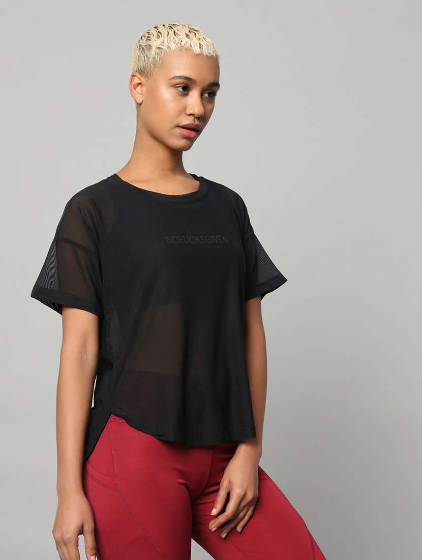 women typography printed relaxed fit dri-fit t-shirt - 21762996 -  Standard Image - 2