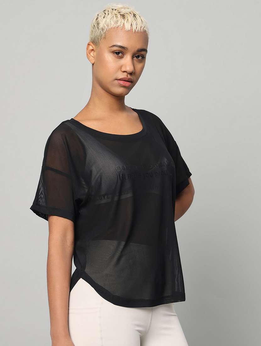 women typography printed relaxed fit dri-fit t-shirt - 21762998 -  Standard Image - 2