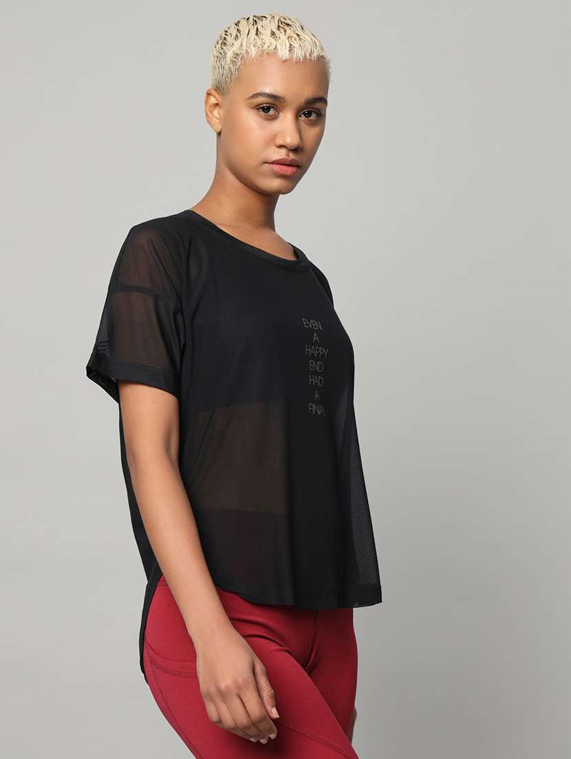 women typography printed relaxed fit dri-fit t-shirt - 21763000 -  Standard Image - 2