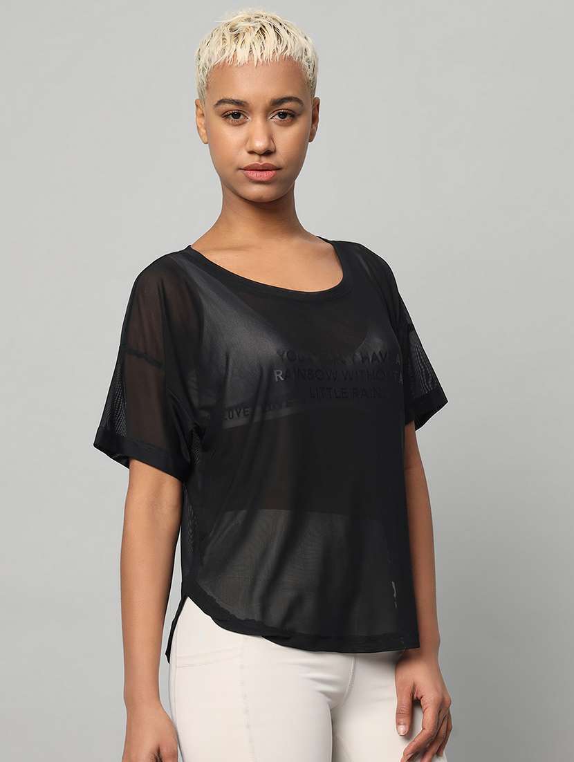 women typography printed relaxed fit dri-fit t-shirt - 21763003 -  Standard Image - 2