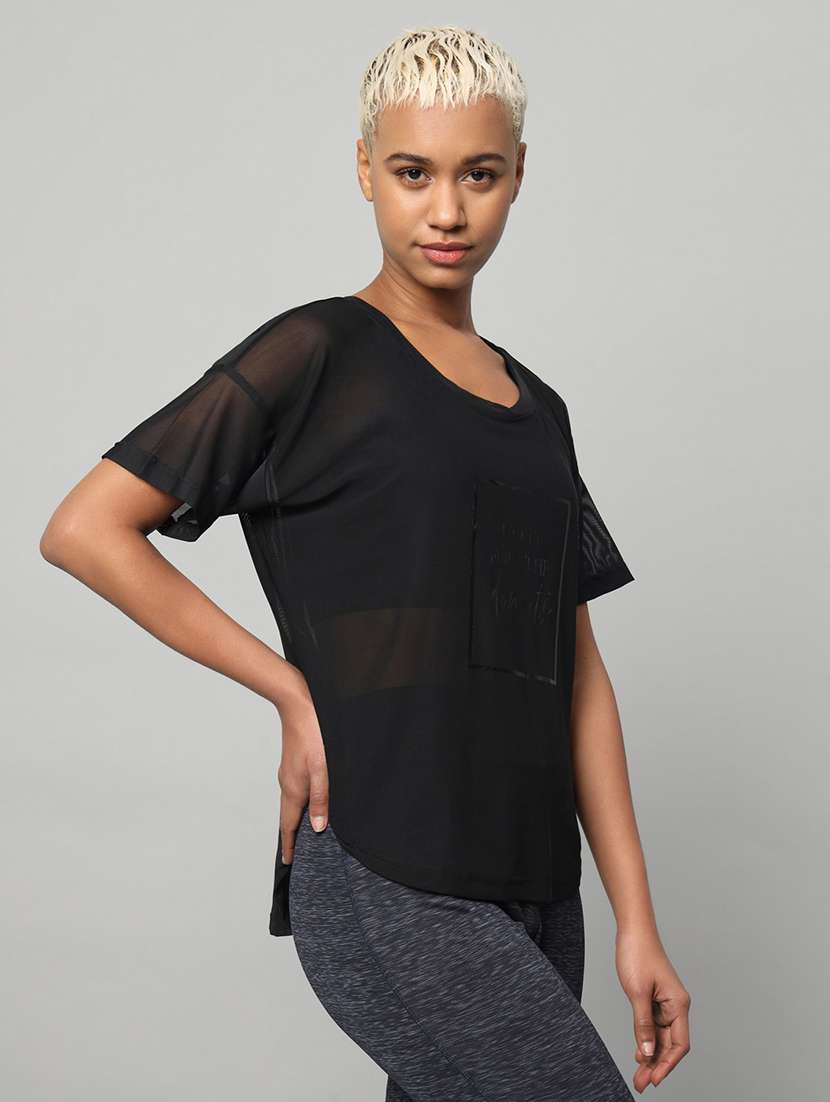 women typography printed relaxed fit dri-fit t-shirt - 21763004 -  Standard Image - 2