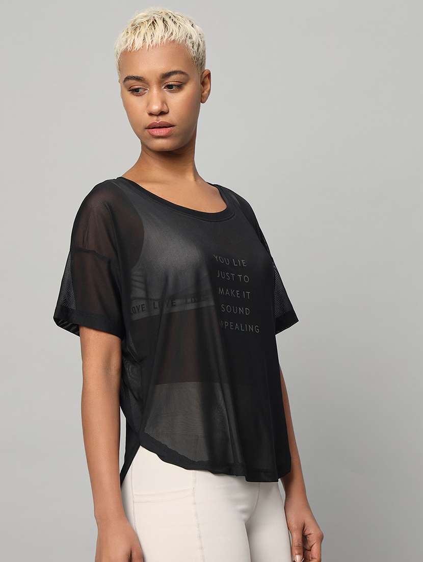 women typography printed relaxed fit dri-fit t-shirt - 21763006 -  Standard Image - 2