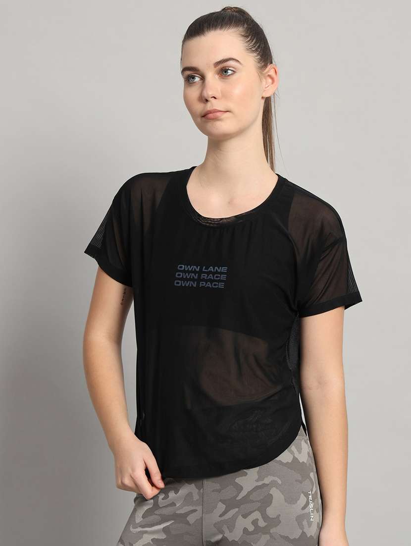 women typography printed relaxed fit dri-fit t-shirt - 21763008 -  Standard Image - 2