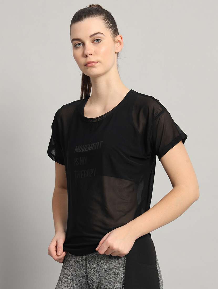 women typography printed relaxed fit dri-fit t-shirt - 21763009 -  Standard Image - 2