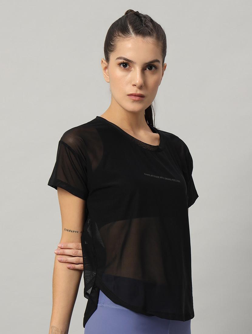 women typography printed relaxed fit dri-fit t-shirt - 21763010 - Standard Image - 2