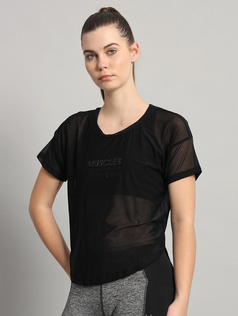 women typography printed relaxed fit dri-fit t-shirt - 21763016 - Standard Image - 2