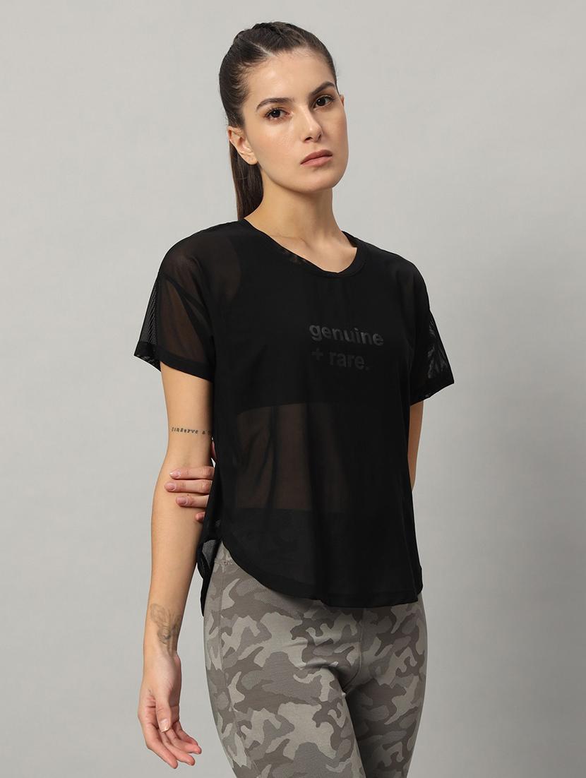 women typography printed relaxed fit dri-fit t-shirt - 21763017 - Standard Image - 2