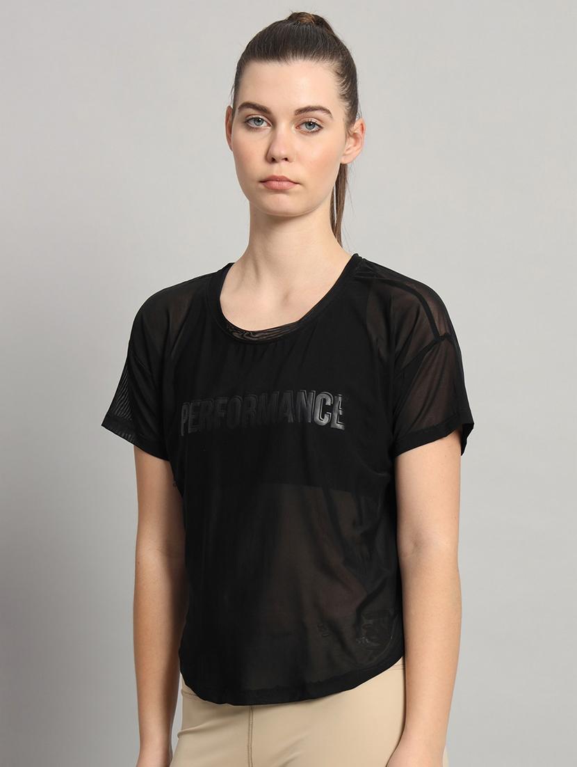 women typography printed relaxed fit dri-fit t-shirt - 21763019 - Standard Image - 2
