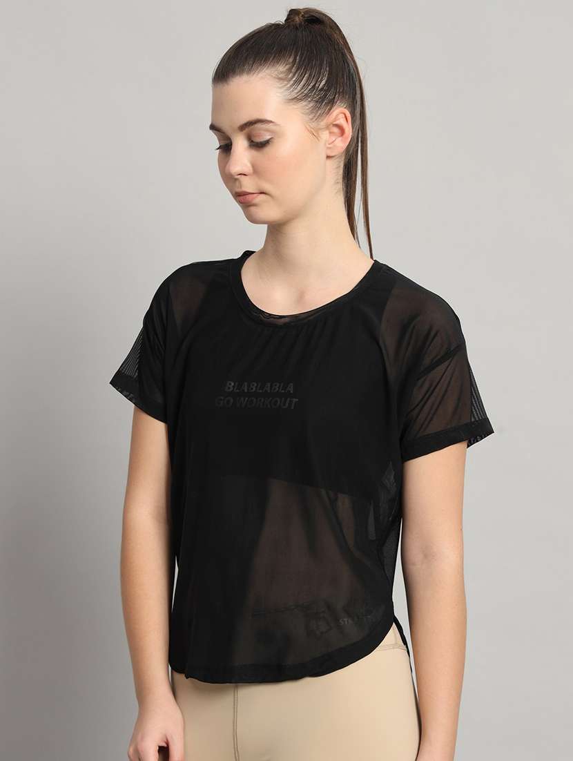 women typography printed relaxed fit dri-fit t-shirt - 21763021 -  Standard Image - 2