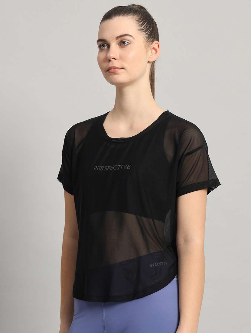 women typography printed relaxed fit dri-fit t-shirt - 21763025 -  Standard Image - 2