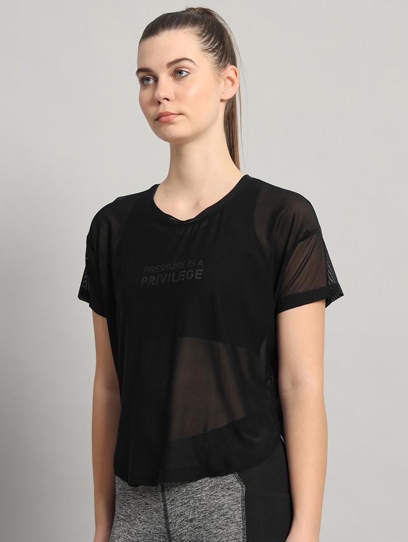 women typography printed relaxed fit dri-fit t-shirt - 21763028 - Standard Image - 2