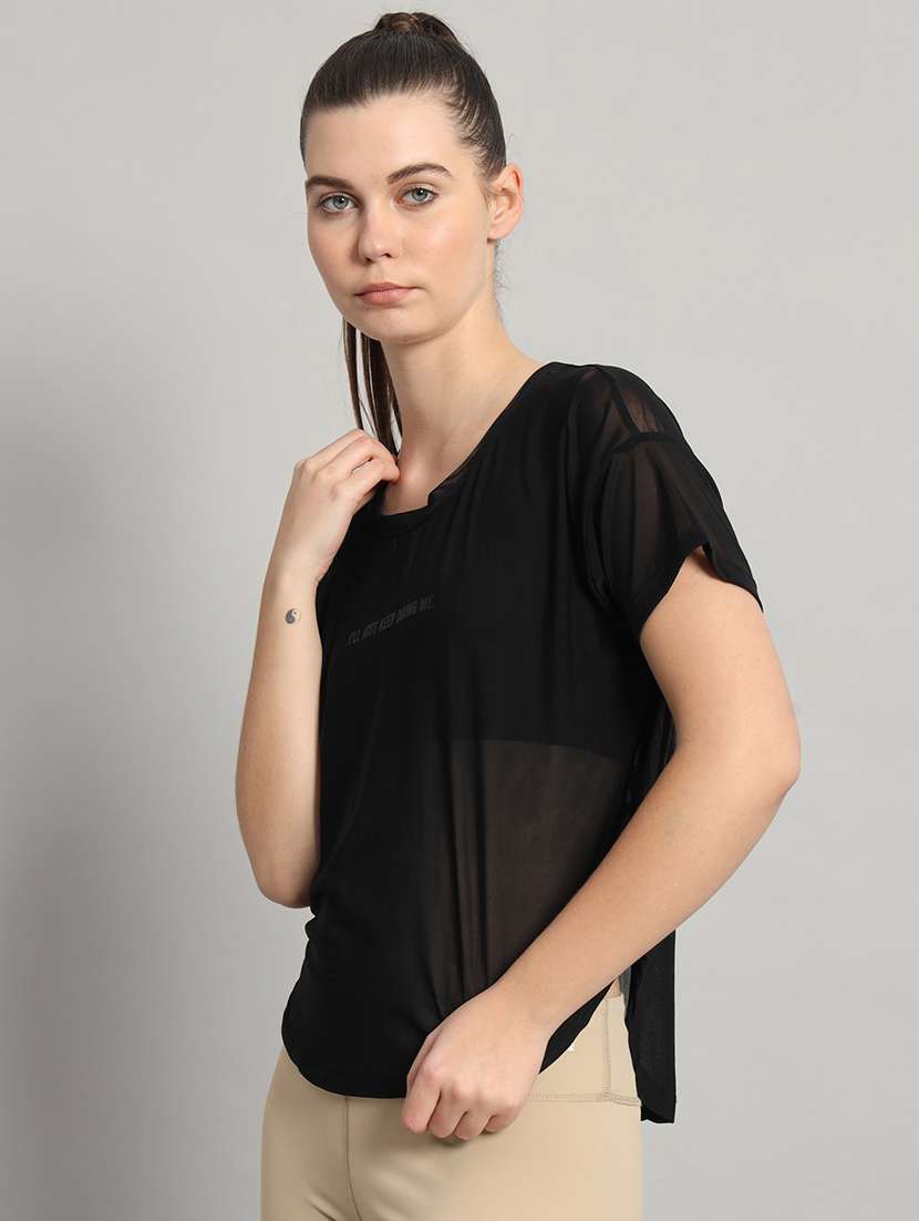 women typography printed relaxed fit dri-fit t-shirt - 21763029 -  Standard Image - 2