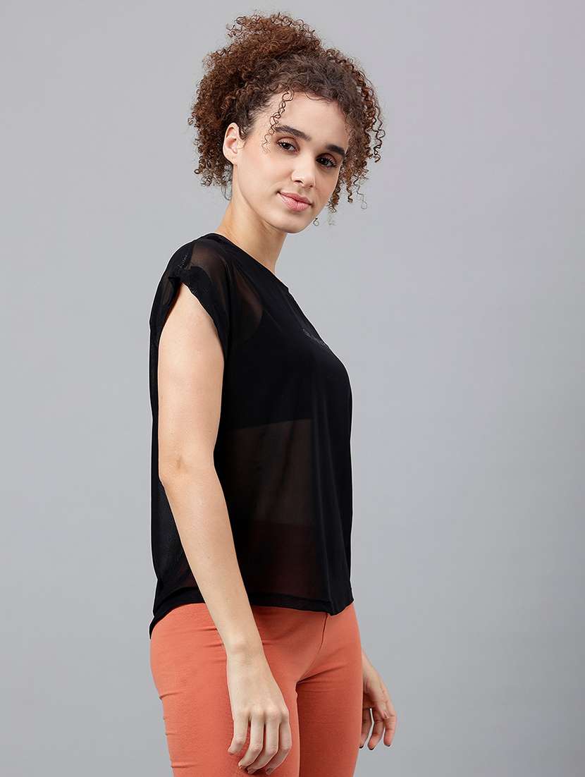 women typography printed round neck dri-fit t-shirt - 21763035 -  Standard Image - 2