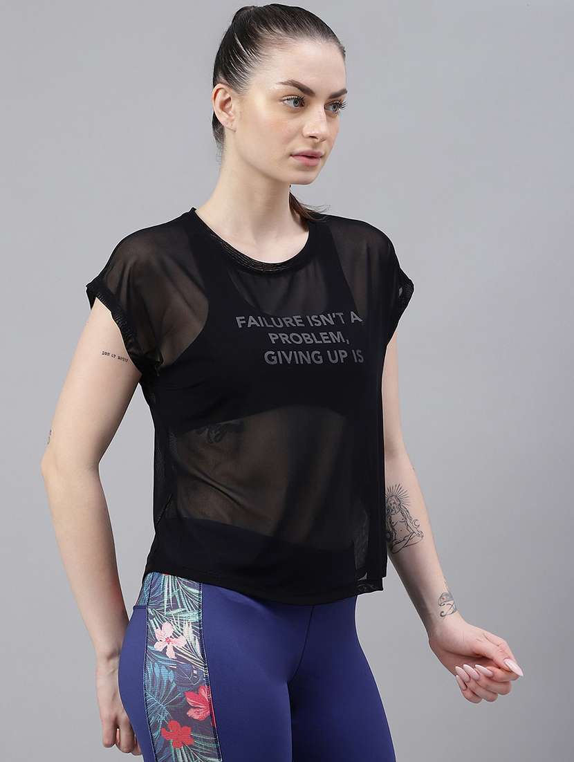 women typography printed relaxed fit dri-fit t-shirt - 21763047 -  Standard Image - 2