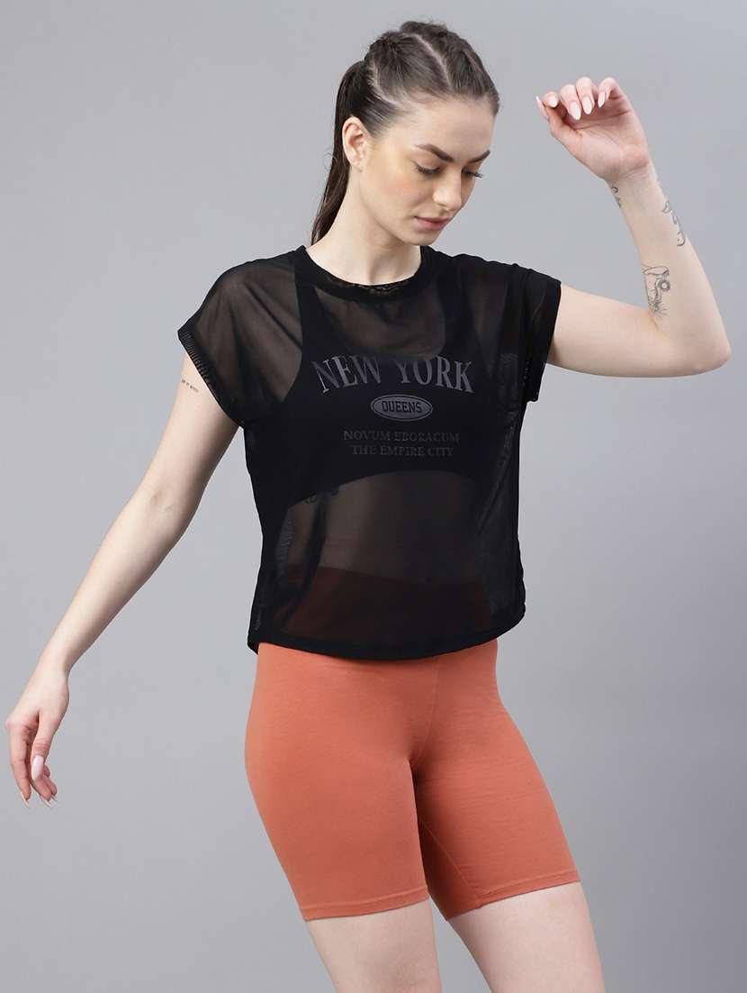 women typography printed relaxed fit dri-fit t-shirt - 21763050 -  Standard Image - 2