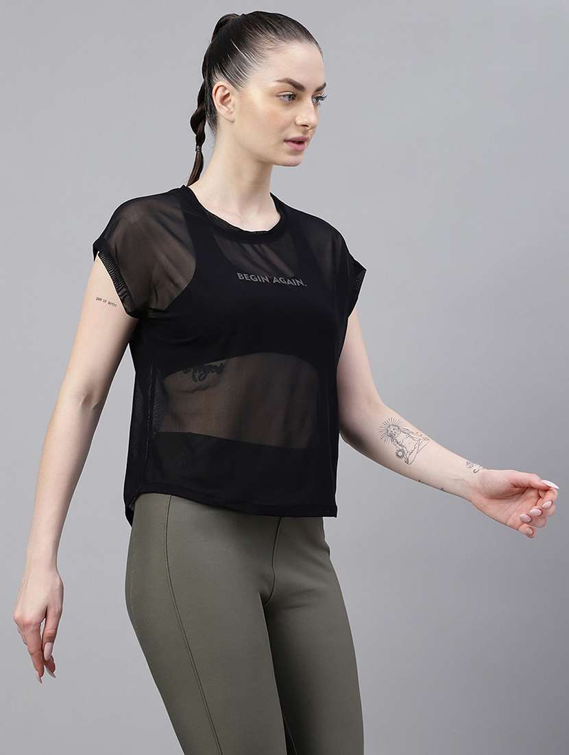 women typography printed relaxed fit dri-fit t-shirt - 21763052 -  Standard Image - 2