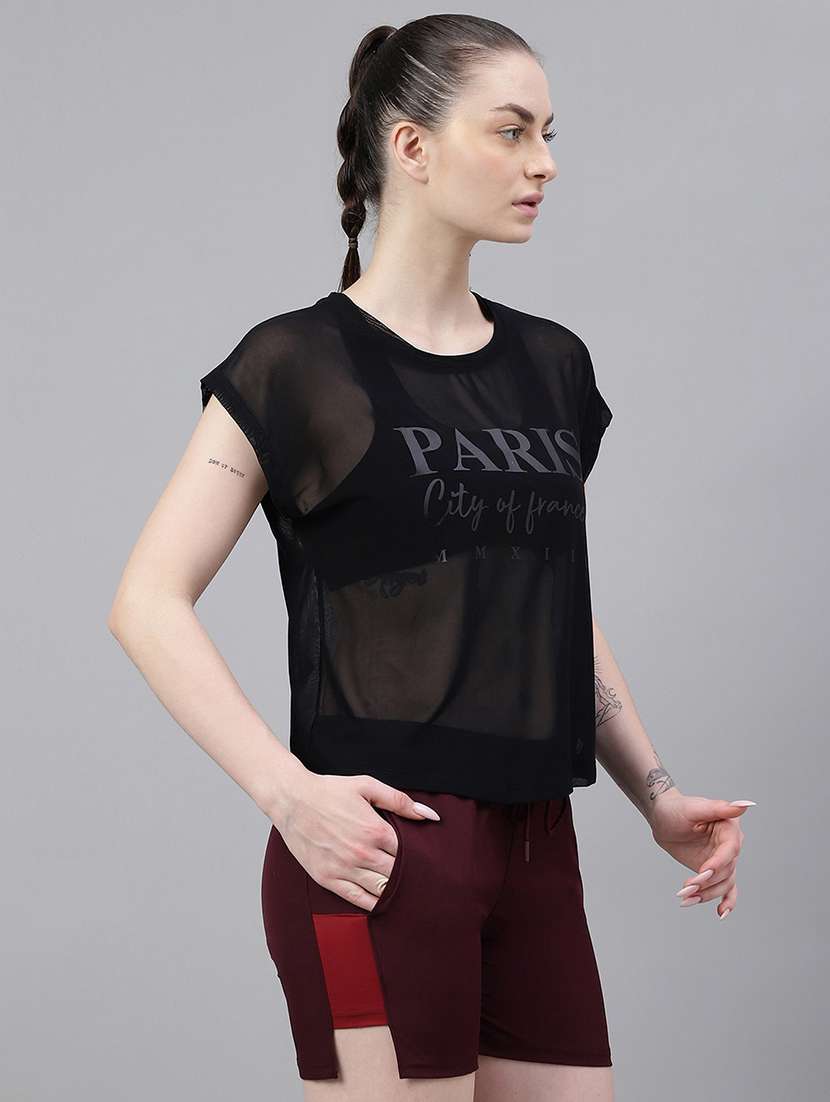 women typography printed relaxed fit dri-fit t-shirt - 21763055 -  Standard Image - 2