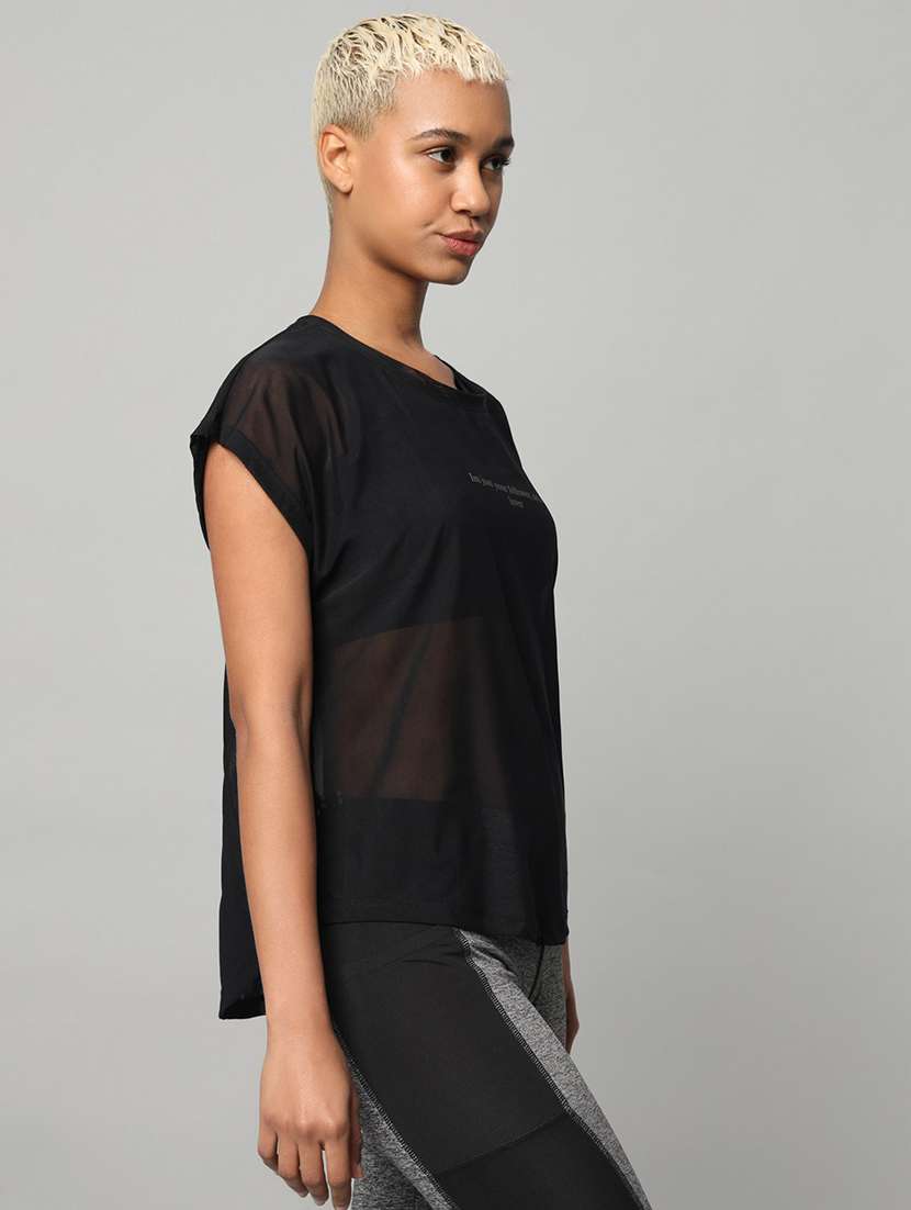 women typography printed relaxed fit dri-fit t-shirt - 21763059 -  Standard Image - 2