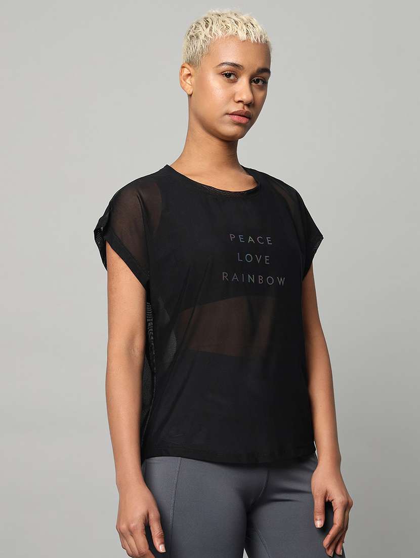 women typography printed relaxed fit dri-fit t-shirt - 21763060 -  Standard Image - 2