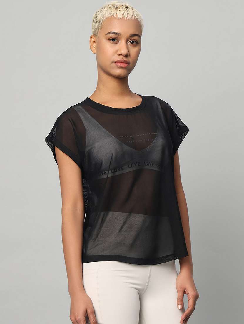 women typography printed relaxed fit dri-fit t-shirt - 21763061 -  Standard Image - 2