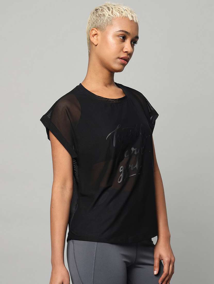 women typography printed relaxed fit dri-fit t-shirt - 21763063 -  Standard Image - 2