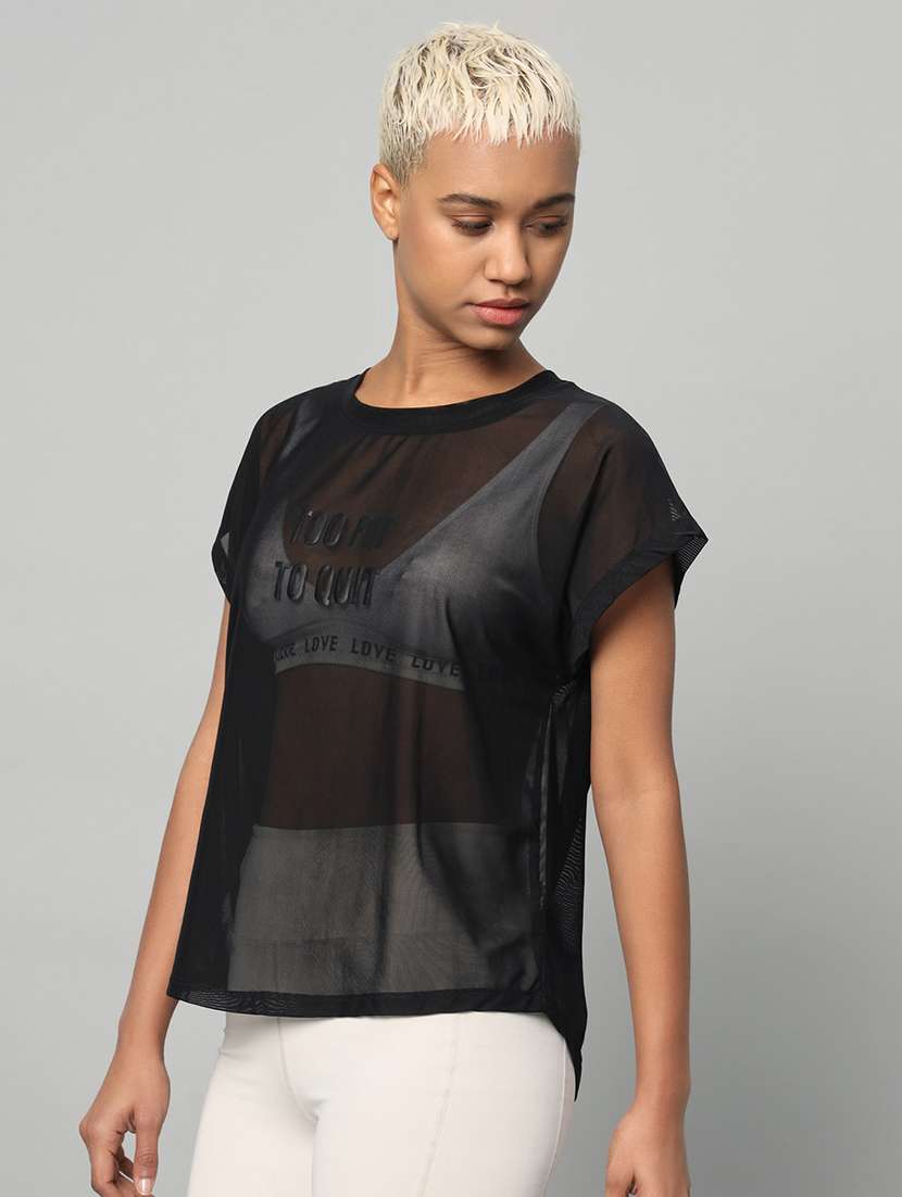 women typography printed relaxed fit dri-fit t-shirt - 21763067 -  Standard Image - 2