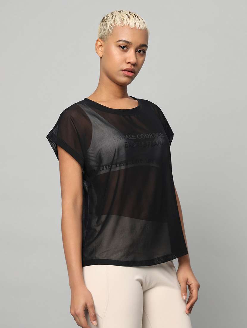 women typography printed relaxed fit dri-fit t-shirt - 21763069 -  Standard Image - 2