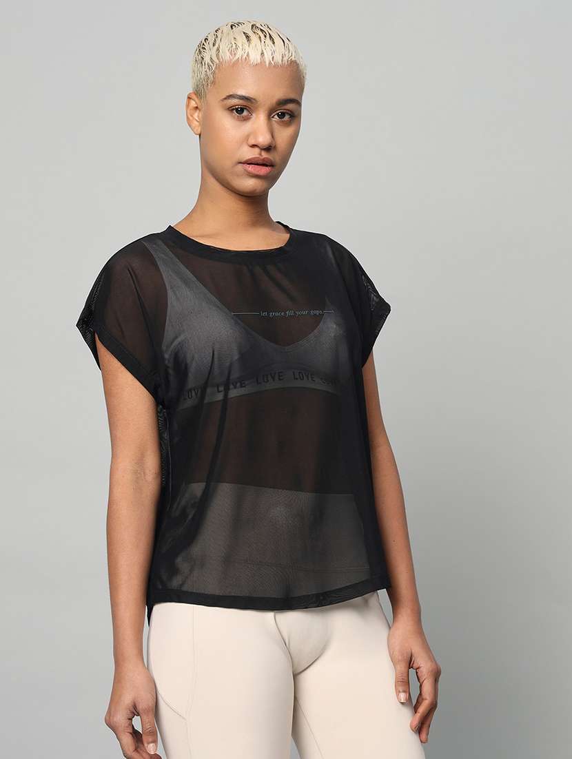 women typography printed relaxed fit dri-fit t-shirt - 21763071 -  Standard Image - 2