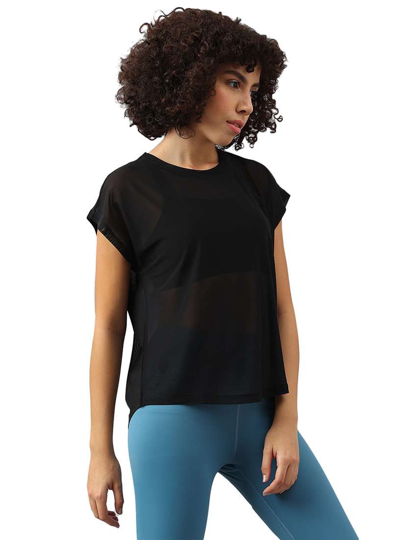 women round neck plain relaxed fit dri-fit t-shirt - 21763073 -  Standard Image - 2