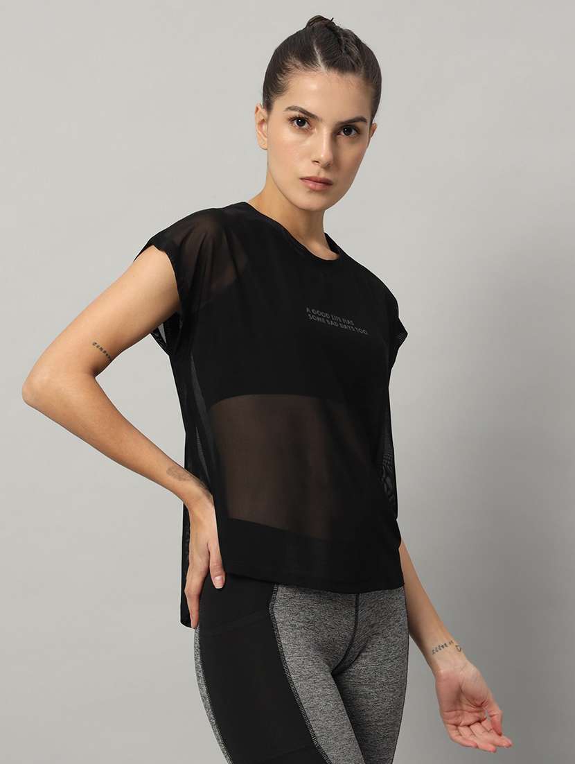 women typography printed relaxed fit dri-fit t-shirt - 21763074 -  Standard Image - 2