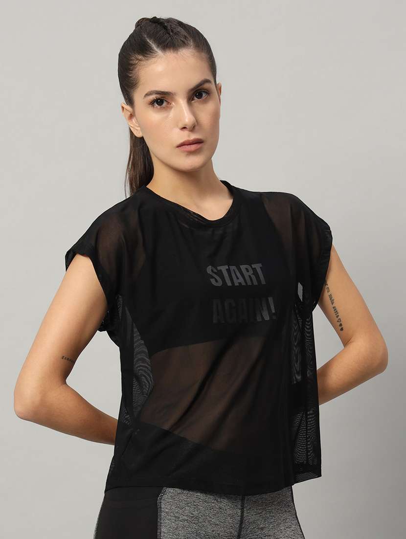 women typography printed relaxed fit dri-fit t-shirt - 21763079 -  Standard Image - 2