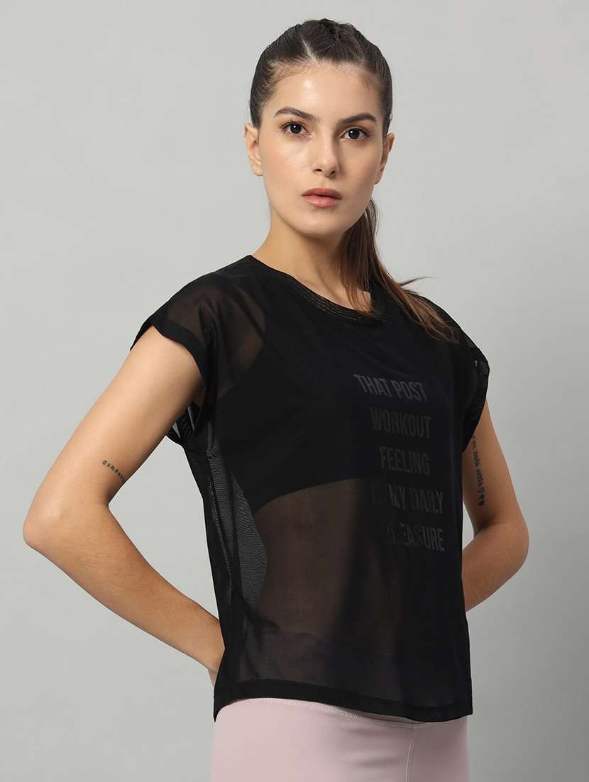 women typography printed relaxed fit dri-fit t-shirt - 21763082 -  Standard Image - 2