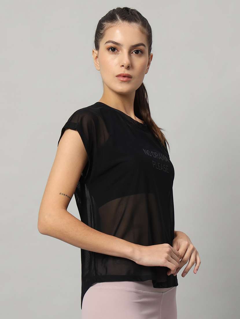 women typography printed relaxed fit dri-fit t-shirt - 21763083 -  Standard Image - 2