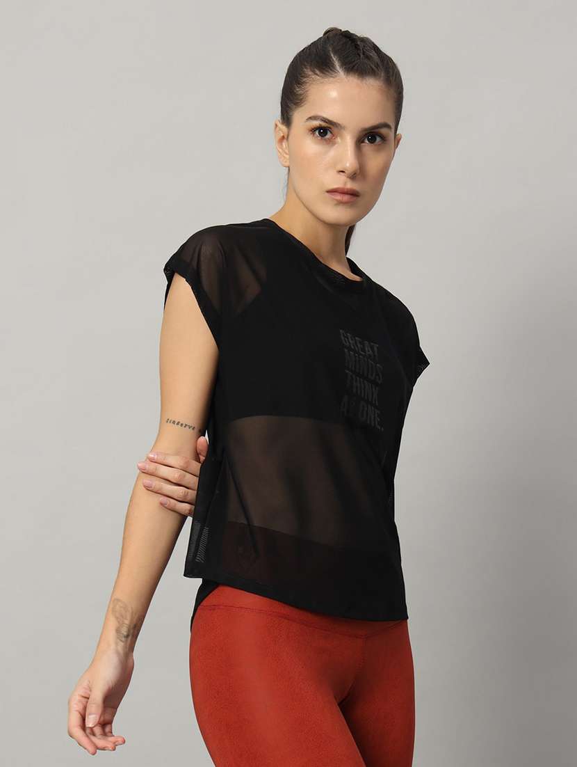 women typography printed relaxed fit dri-fit t-shirt - 21763085 -  Standard Image - 2