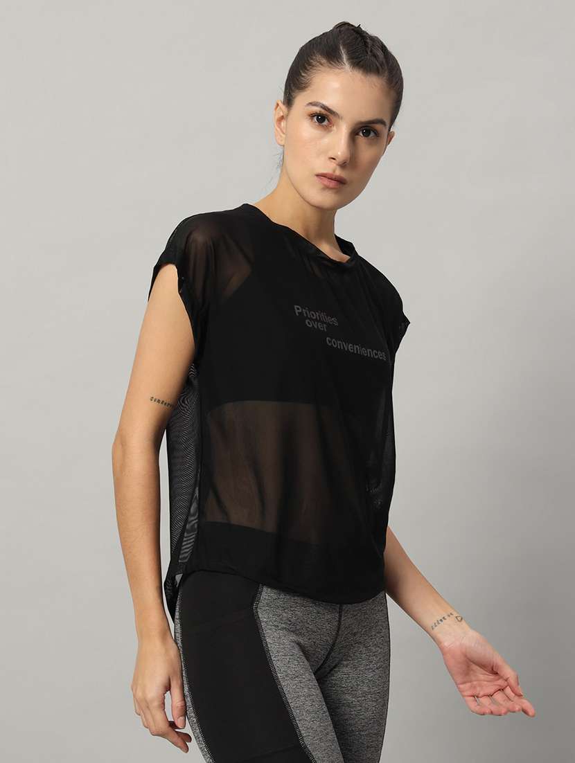 women typography printed relaxed fit dri-fit t-shirt - 21763087 -  Standard Image - 2