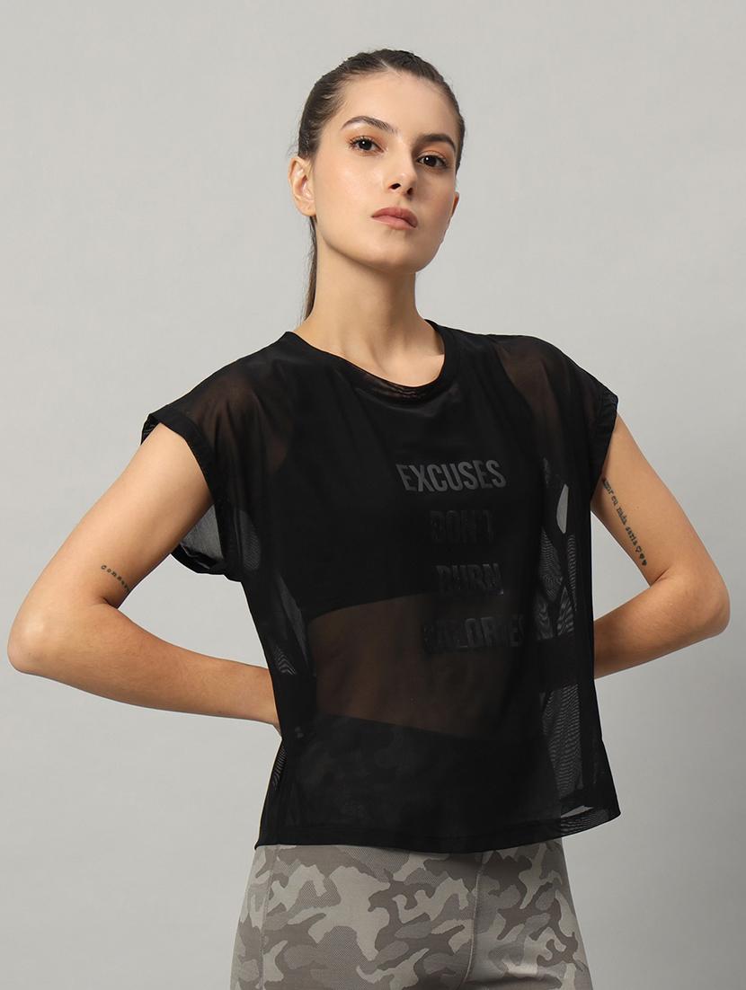 women typography printed relaxed fit dri-fit t-shirt - 21763088 - Standard Image - 2