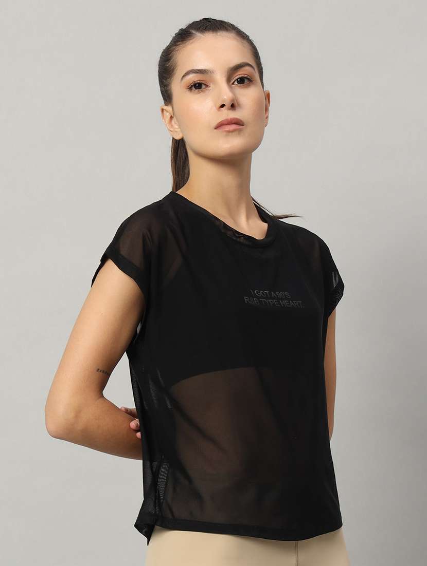 women typography printed relaxed fit dri-fit t-shirt - 21763089 -  Standard Image - 2